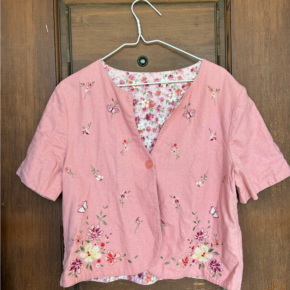 Vintage reversible button top